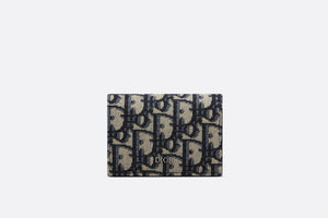 Business Card Holder • Beige and Black Dior Oblique Jacquard