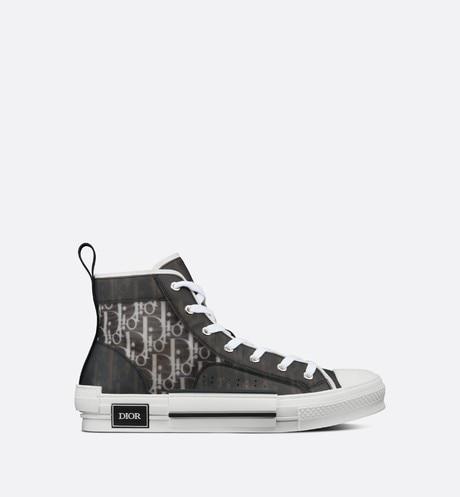 B23 High-Top Sneaker • Black and White Dior Oblique Canvas