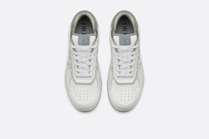 B27 Low-Top Sneaker • White and Gray Smooth Calfskin with White Dior Oblique Galaxy Leather