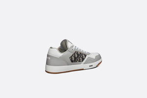 B27 Low-Top Sneaker • Gray and White Smooth Calfskin with Beige and Black Dior Oblique Jacquard