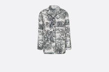 Load image into Gallery viewer, Dior Chez Moi Pajama Jacket • Silk Twill with White and Navy Blue Toile de Jouy Motif
