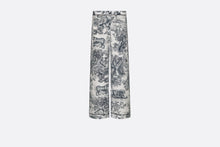 Load image into Gallery viewer, Dior Chez Moi Pajama Pants • White Silk Twill with Navy Blue Toile de Jouy Motif
