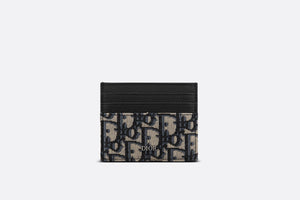 Card Holder • Beige and Black Dior Oblique Jacquard and Black Grained Calfskin