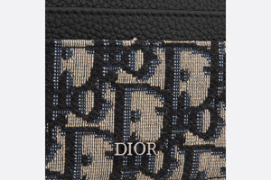 Card Holder • Beige and Black Dior Oblique Jacquard and Black Grained Calfskin