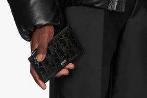 Zipped Card Holder • Black Dior Oblique Galaxy Leather