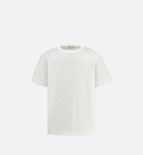 Oversized Dior Oblique T-Shirt • Off-White Terry Cotton Jacquard