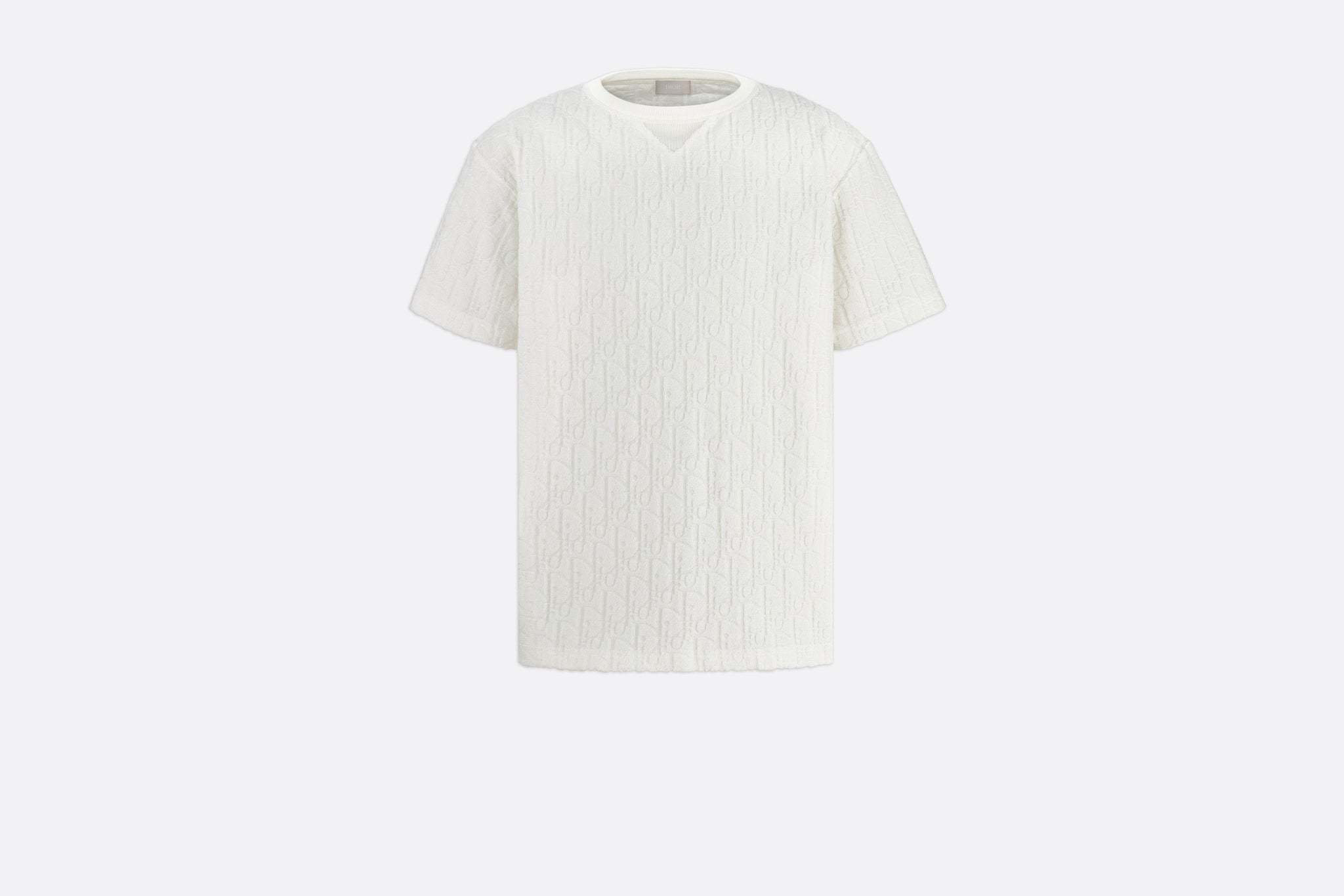 Oversized Dior Oblique T Shirt • Off White Terry Cotton Jacquard