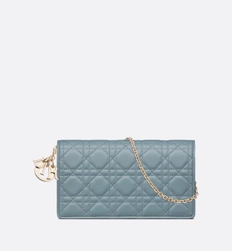 Lady Dior Pouch • Cloud Blue Cannage Lambskin