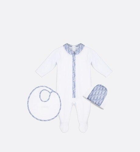 Newborn Gift Set • White Cotton Interlock and Dior Oblique Cotton Satin