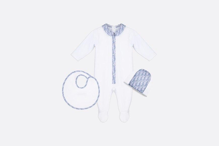 Newborn Gift Set • White Cotton Interlock and Dior Oblique Cotton Satin