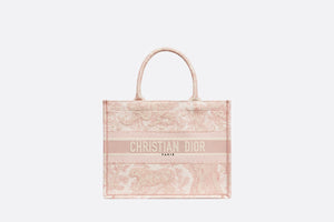 Small Dior Book Tote • Pink Toile de Jouy Embroidery