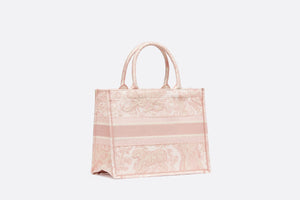 Small Dior Book Tote • Pink Toile de Jouy Embroidery