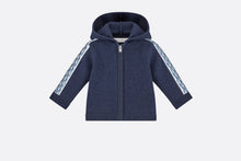 Load image into Gallery viewer, Zipped Hooded Sweatshirt • Navy Blue Wool, Silk and Cashmere Tricot Knit
