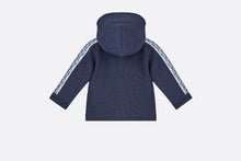 Load image into Gallery viewer, Zipped Hooded Sweatshirt • Navy Blue Wool, Silk and Cashmere Tricot Knit
