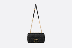 Large Dior Caro Bag • Black Soft Cannage Calfskin