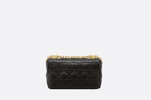 Small Dior Caro Bag • Black Soft Cannage Calfskin