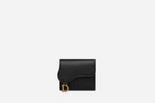 Load image into Gallery viewer, Saddle Lotus Wallet • Black Grained Calfskin
