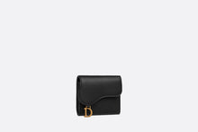 Load image into Gallery viewer, Saddle Lotus Wallet • Black Grained Calfskin
