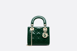 Mini Lady Dior Bag • Pine Green Patent Cannage Calfskin