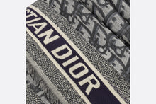 Load image into Gallery viewer, D-Oblique Shawl • Navy Blue Wool, Silk and Cotton
