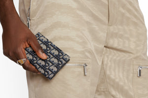 Bi-Fold Card Holder • Beige and Black Dior Oblique Jacquard