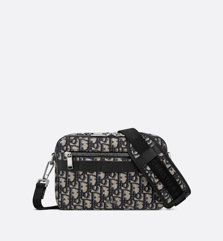 Safari Messenger Bag • Beige and Black Dior Oblique Jacquard