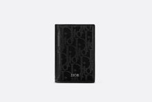 Load image into Gallery viewer, Bi-fold Card Holder • Black Dior Oblique Galaxy Leather
