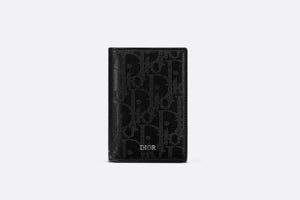 Bi-fold Card Holder • Black Dior Oblique Galaxy Leather