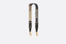 Load image into Gallery viewer, Adjustable Shoulder Strap with Ring • Blue &#39;Christian Dior&#39; Embroidery
