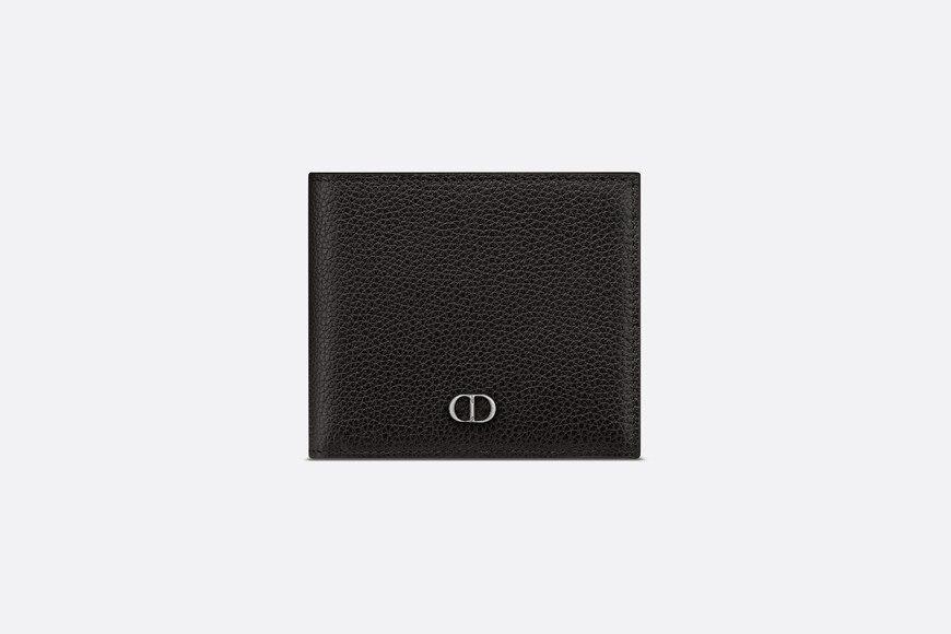 Wallet • Black Grained Calfskin with 'CD Icon' Signature