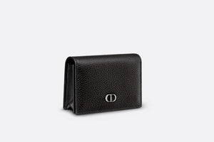 Business Card Holder • Black Grained Calfskin with 'CD Icon' Signature