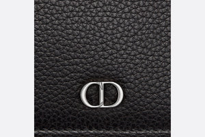 Business Card Holder • Black Grained Calfskin with 'CD Icon' Signature