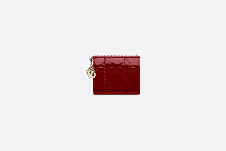 Lady Dior Lotus Wallet • Cherry Red Patent Cannage Calfskin