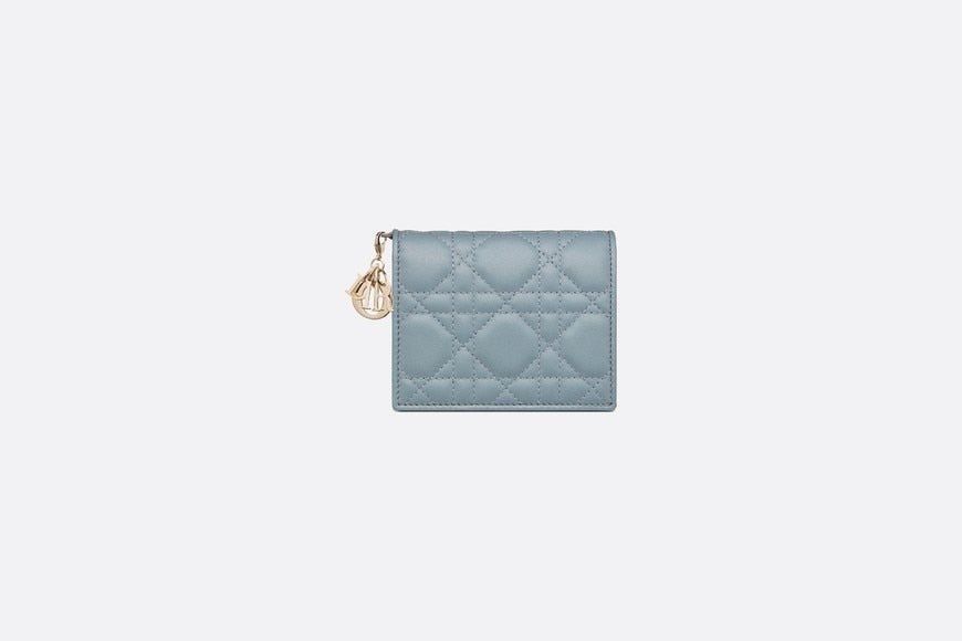 Mini Lady Dior Wallet • Cloud Blue Cannage Lambskin