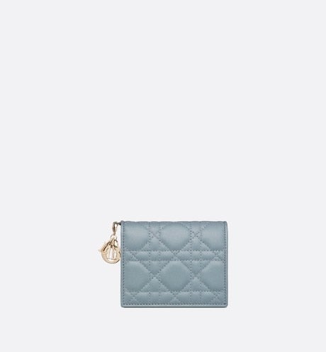 Mini Lady Dior Wallet • Cloud Blue Cannage Lambskin
