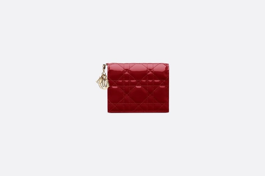 Mini Lady Dior Wallet • Cherry Red Patent Cannage Calfskin