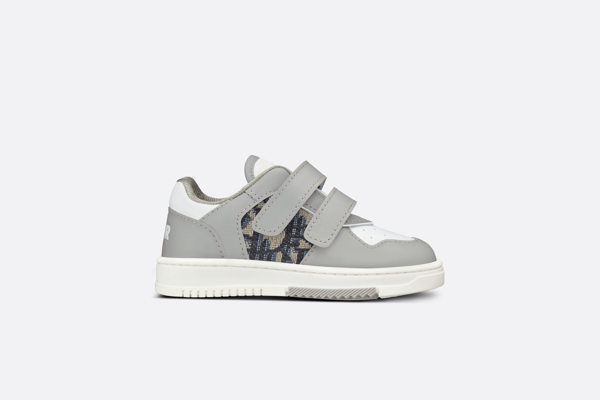 B27 Low-Top Sneaker Gray and White Smooth Calfskin with Beige and