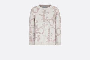 Sweater • Gray Wool and Cashmere Tricot Knit with Dior Oblique Print
