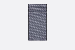 Dior Oblique University Reversible Scarf • Navy Blue Wool and Silk