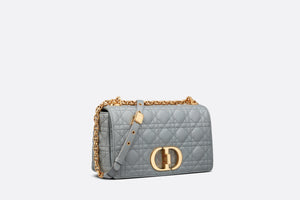 Medium Dior Caro Bag • Gray Supple Cannage Calfskin