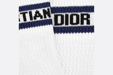 Load image into Gallery viewer, Dior Sporty Socks • White and Navy Blue Cotton
