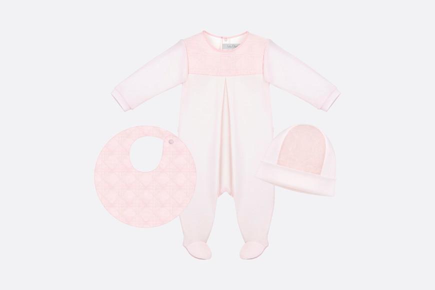 Cannage Newborn Gift Set • Pale Pink Interlock and Cotton Voile