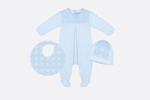 Cannage Newborn Gift Set • Sky Blue Interlock and Cotton Voile
