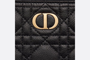 Large Dior Caro Daily Pouch • Black Supple Cannage Calfskin