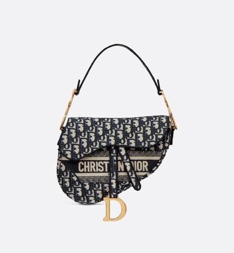 Saddle Bag • Blue Dior Oblique Embroidery