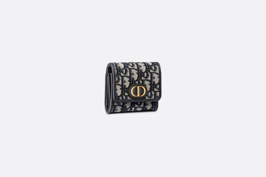 30 Montaigne Lotus Wallet • Blue Dior Oblique Jacquard