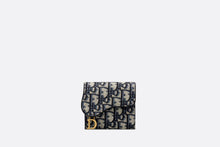 Load image into Gallery viewer, Saddle Lotus Wallet • Blue Dior Oblique Jacquard

