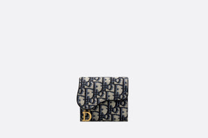 Saddle Lotus Wallet • Blue Dior Oblique Jacquard