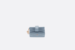 Lady Dior 5-Gusset Card Holder • Sky Blue Patent Cannage Calfskin