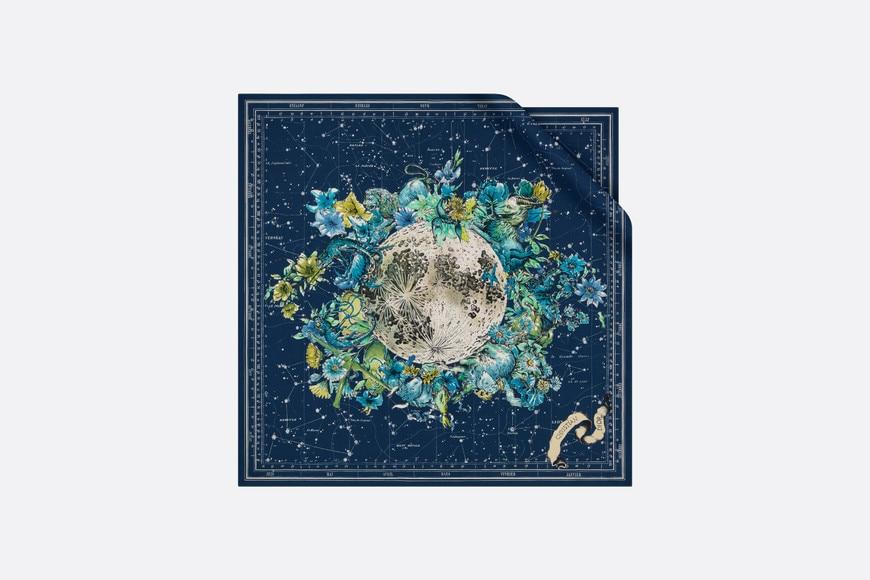 Dior Zodiac Square Scarf • Navy Blue Silk Twill